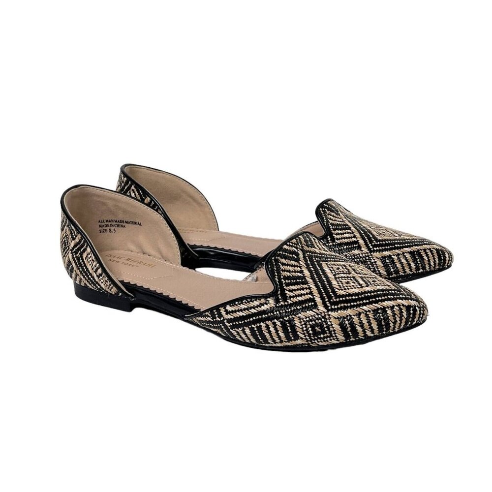 Isaac Mizrahi New York Woven Aztec Print Point Toe Casual Vegan Flats Size 8.5
